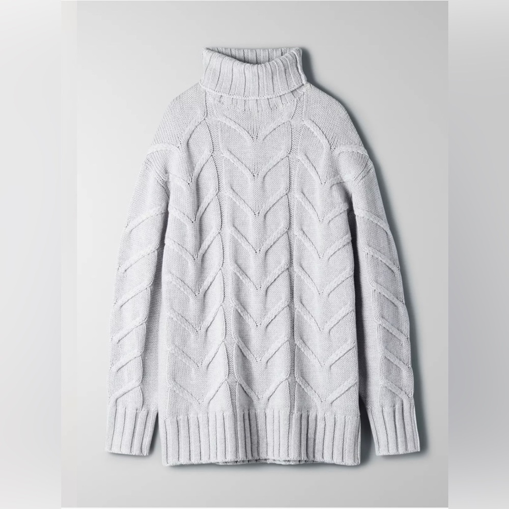 NWT Aritzia Wilfred CHAMPEAUX sweater grey 100% merino wool